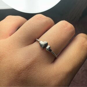 DOUBLE HEART RING (925 STERLING SILVER)